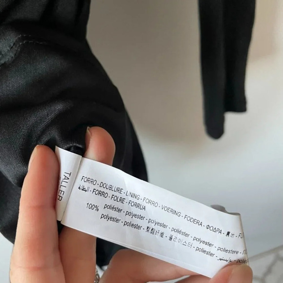 Zara Ruched Asymmetrical One Arm Stretch Mini Dress Black Sz S - Picture 7 of 7